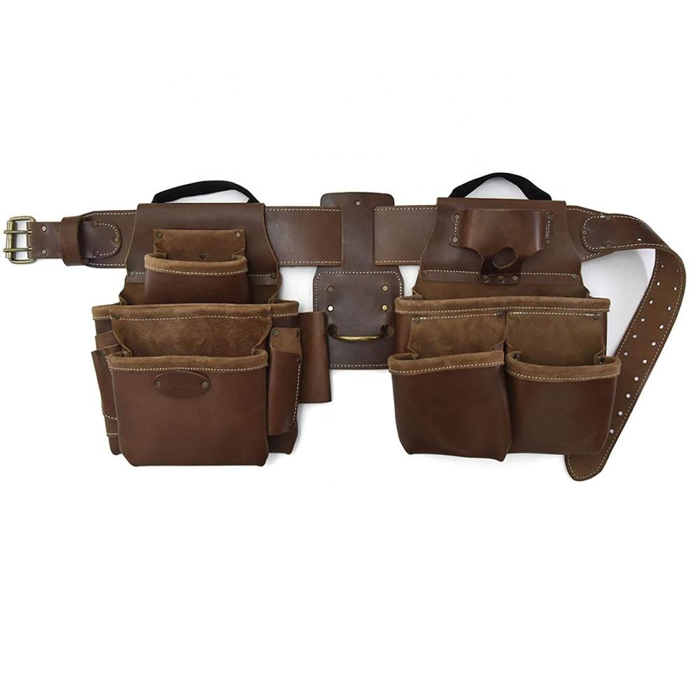 Hibo Carpenter Electrician's Leather Tool Bag Set Belt